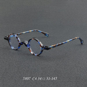 Japan Vintage Round Acetate Glasses Frame for Men Women Prescription Myopia Optical Eyeglasses 5807