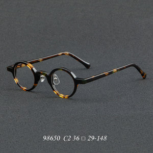 Japan Vintage Round Acetate Glasses Frame for Men Women Prescription Myopia Optical Eyeglasses 98650 