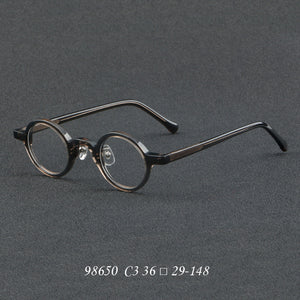 Japan Vintage Round Acetate Glasses Frame for Men Women Prescription Myopia Optical Eyeglasses 98650 