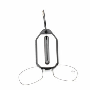 Nose Clip Folding Legless Reading Glasses Men Women Mini Portable Smart Magnifier Presbyopic Eyewear +1.0 To +4.0 Gafas