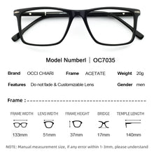 Load image into Gallery viewer, OCCI CHIARI Men Glasses Frame  Male Business Style Eyewear Myopia Optical Prescription Eyeglasses Frame Men High Qualit