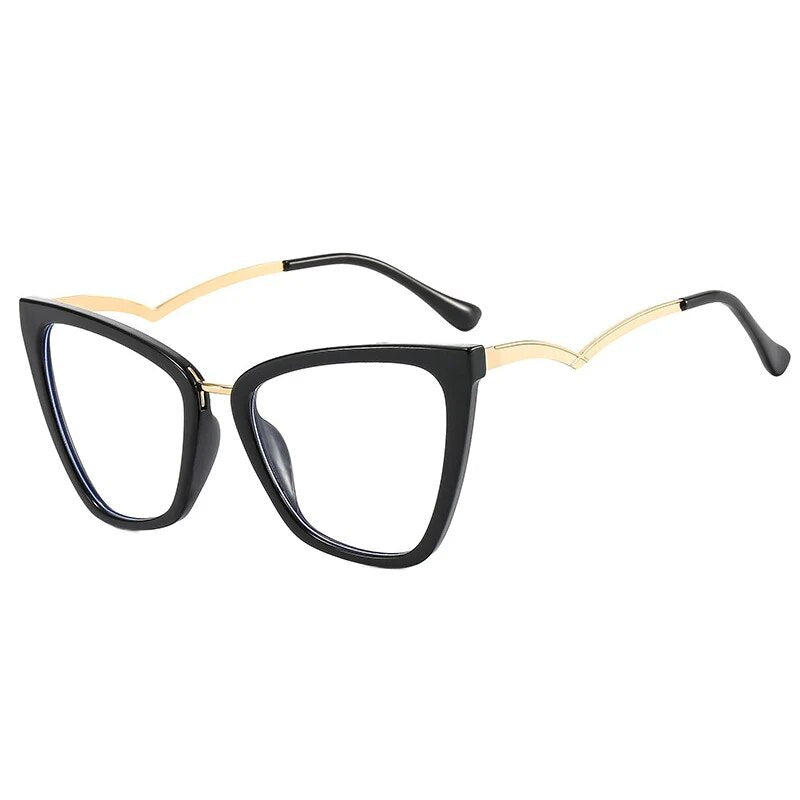 OEC CPO Fashion Cat Eye Clear Myopia Prescription Glasses Frame Women Men Transparent Lens Optical Eyeglasses Frame Unisex
