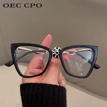 Load image into Gallery viewer, OEC CPO Fashion Cat Eye Clear Myopia Prescription Glasses Frame Women Men Transparent Lens Optical Eyeglasses Frame Unisex