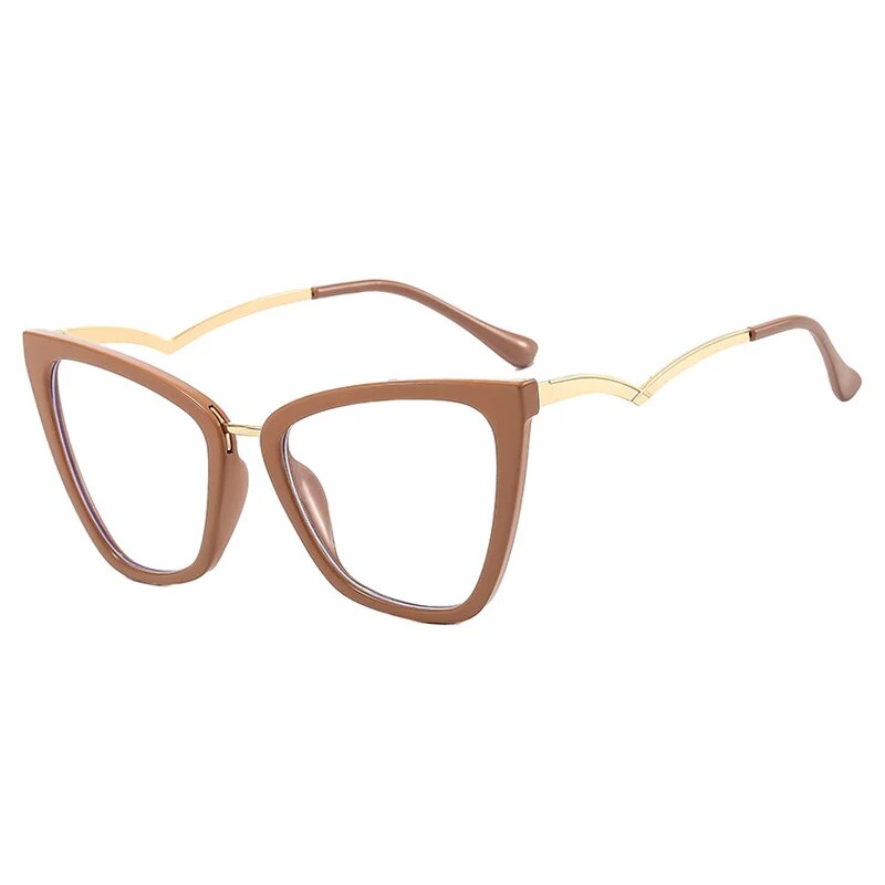 OEC CPO Fashion Cat Eye Clear Myopia Prescription Glasses Frame Women Men Transparent Lens Optical Eyeglasses Frame Unisex