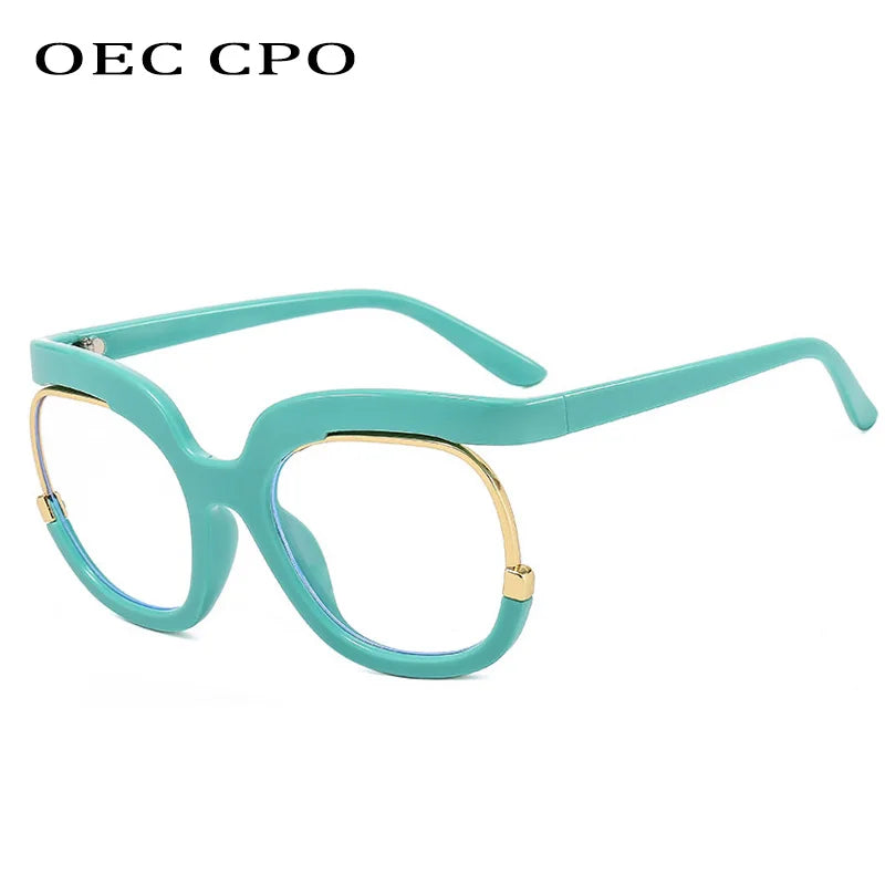 OEC CPO Clear Square Glasses Frames Women Men Optical Eyeglasses Spect ...