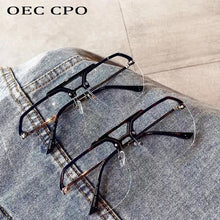 Load image into Gallery viewer, OEC CPO Fashion Rimless Optical Glasses Frames Men Women Vintage Glasses Clear Lens Ladies Gafas De Sol Eyeglasses Female