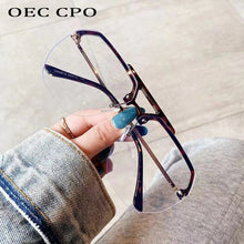 Load image into Gallery viewer, OEC CPO Fashion Rimless Optical Glasses Frames Men Women Vintage Glasses Clear Lens Ladies Gafas De Sol Eyeglasses Female