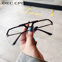 Load image into Gallery viewer, OEC CPO Fashion Rimless Optical Glasses Frames Men Women Vintage Glasses Clear Lens Ladies Gafas De Sol Eyeglasses Female