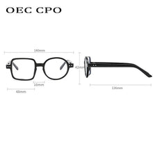 Load image into Gallery viewer, OEC CPO Square Glasses Women Men Fashion Clear Glasses Optical Eyeglasses Frame Personality Round Transparent Lens Spectacle
