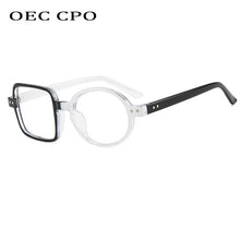 Load image into Gallery viewer, OEC CPO Square Glasses Women Men Fashion Clear Glasses Optical Eyeglasses Frame Personality Round Transparent Lens Spectacle