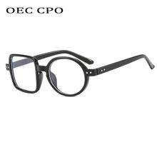 Load image into Gallery viewer, OEC CPO Square Glasses Women Men Fashion Clear Glasses Optical Eyeglasses Frame Personality Round Transparent Lens Spectacle