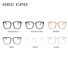 Load image into Gallery viewer, OEC CPO Transparent Square Glasses Frame Women Men Brand Designer Vintage Optical Eyeglasses Frames Female Clear Eyewear