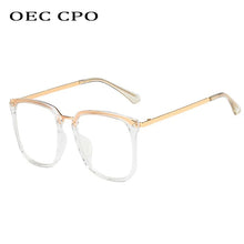 Load image into Gallery viewer, OEC CPO Transparent Square Glasses Frame Women Men Brand Designer Vintage Optical Eyeglasses Frames Female Clear Eyewear