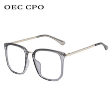 Load image into Gallery viewer, OEC CPO Transparent Square Glasses Frame Women Men Brand Designer Vintage Optical Eyeglasses Frames Female Clear Eyewear