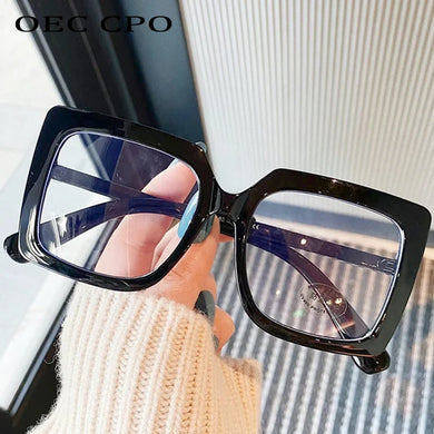 OEC CPO Vintage Square Glasses Frames Women  Myopia Prescription Glasses Frame Female Men Clear Lens Eyeglasses Unisex