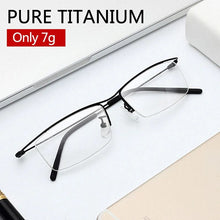 Load image into Gallery viewer, Only 7g Ultra-light Pure Titanium Glasses Frame Men Male Square Eyewear    Half Rim Optical Prescription Korea D6688