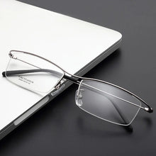 Load image into Gallery viewer, Only 7g Ultra-light Pure Titanium Glasses Frame Men Male Square Eyewear    Half Rim Optical Prescription Korea D6688