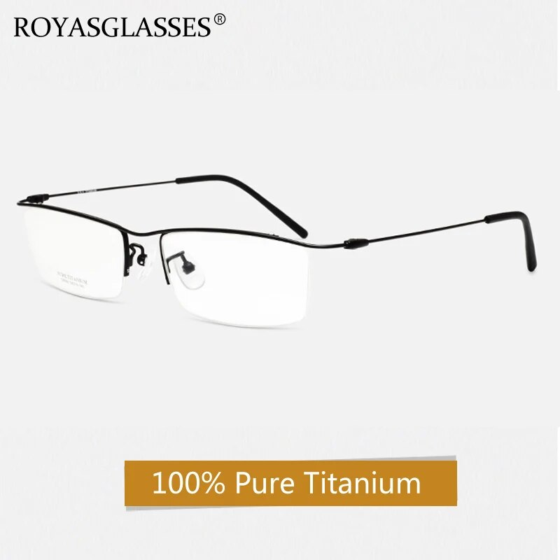 Only 7g Ultra-light Pure Titanium Glasses Frame Men Male Square Eyewear    Half Rim Optical Prescription Korea D6688