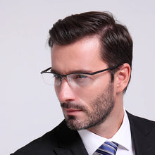 Load image into Gallery viewer, Opeco designer Men&#39;s Aluminum Eyeglasses Frame RX able Glasses Half Rim Myopia rectangle Optical Eyewear #2036