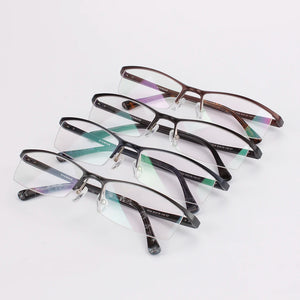 Opeco designer Men's Aluminum Eyeglasses Frame RX able Glasses Half Rim Myopia rectangle Optical Eyewear #2036