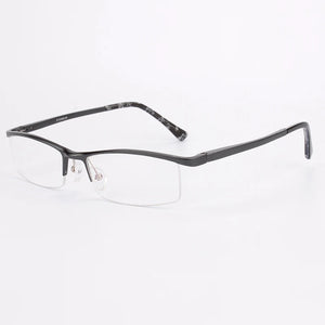 Opeco designer Men's Aluminum Eyeglasses Frame RX able Glasses Half Rim Myopia rectangle Optical Eyewear #2036