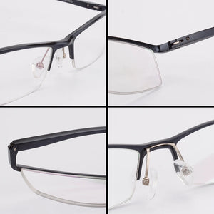 Opeco designer Men's Aluminum Eyeglasses Frame RX able Glasses Half Rim Myopia rectangle Optical Eyewear #2036