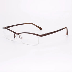 Opeco designer Men's Aluminum Eyeglasses Frame RX able Glasses Half Rim Myopia rectangle Optical Eyewear #2036