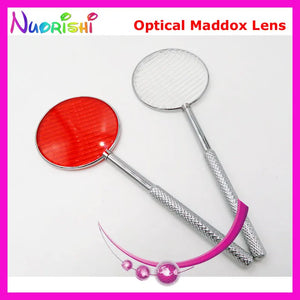 Ophthalmic Cross Cylinder White Red Maddox MR Lens With Long Metal Handle Kit Set E09-5506