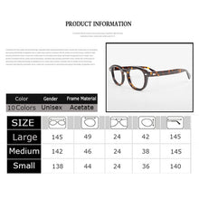 Load image into Gallery viewer, Optical Eyeglasses Frame Men Women Johnny Depp LEMTOSH Vintage Glasses Computer Acetate Spectacle Frame For Male Clear Lens
