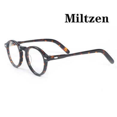 Optical Eyeglasses Frame Men Women Johnny Depp MILTZEN Vintage Glasses Computer Acetate Spectacle Frame For Male Clear Lens
