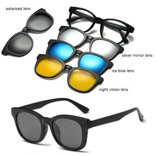 Load image into Gallery viewer, Optical Eyeglasses Frame Men Women With 4 Clip On Magnets Polarized Sunglasses Myopia  Glasses Spectacle Frame For Male YQ329