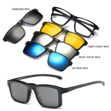 Load image into Gallery viewer, Optical Eyeglasses Frame Men Women With 4 Clip On Magnets Polarized Sunglasses Myopia  Glasses Spectacle Frame For Male YQ329