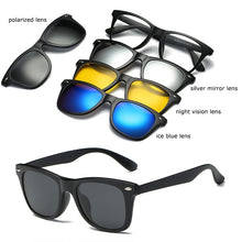 Load image into Gallery viewer, Optical Eyeglasses Frame Men Women With 4 Clip On Magnets Polarized Sunglasses Myopia  Glasses Spectacle Frame For Male YQ329