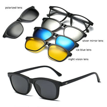 Load image into Gallery viewer, Optical Eyeglasses Frame Men Women With 4 Clip On Magnets Polarized Sunglasses Myopia  Glasses Spectacle Frame For Male YQ329