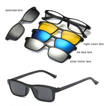 Load image into Gallery viewer, Optical Eyeglasses Frame Men Women With 4 Clip On Magnets Polarized Sunglasses Myopia  Glasses Spectacle Frame For Male YQ329