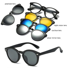Load image into Gallery viewer, Optical Eyeglasses Frame Men Women With 4 Clip On Magnets Polarized Sunglasses Myopia  Glasses Spectacle Frame For Male YQ329