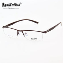 Load image into Gallery viewer, Optical Eyeglasses Frame Rectangle Prescription Glasses Super Light Stainless Steel Eyewear Frames TR90 Temple Spectacles 9963
