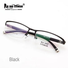 Load image into Gallery viewer, Optical Eyeglasses Frame Rectangle Prescription Glasses Super Light Stainless Steel Eyewear Frames TR90 Temple Spectacles 9963