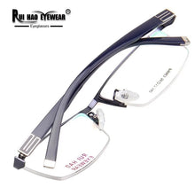 Load image into Gallery viewer, Optical Eyeglasses Frame Rectangle Prescription Glasses Super Light Stainless Steel Eyewear Frames TR90 Temple Spectacles 9963