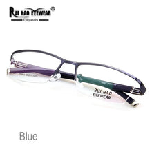Load image into Gallery viewer, Optical Eyeglasses Frame Rectangle Prescription Glasses Super Light Stainless Steel Eyewear Frames TR90 Temple Spectacles 9963
