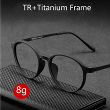 Load image into Gallery viewer, Optical Glasses Frame Women Ultralight Pure Titanium Glasses Frame Men Round Big Spectacles Frame Prescription Glasses