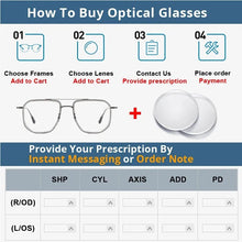 Load image into Gallery viewer, Optical Glasses Frame Women Ultralight Pure Titanium Glasses Frame Men Round Big Spectacles Frame Prescription Glasses