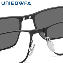 Load image into Gallery viewer, Optical Night Vision Polarized Magnetic Clip on Glasses Frame Men Pure Titanium Myopia Prescription Big Frame Eyeglasses Male