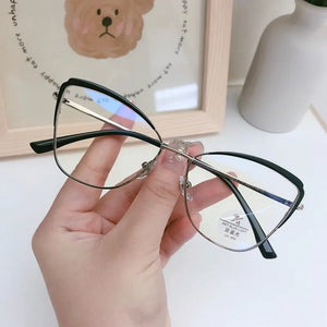 Optical Prescription Frame Women's Retro Eyewear Ｎew Fashion Ultra Light Alloy Cat Eye Glasses Anti-blue Light EyeglassesF93019