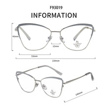 Carica l&#39;immagine nel visualizzatore di Gallery, Optical Prescription Frame Women&#39;s Retro Eyewear Ｎew Fashion Ultra Light Alloy Cat Eye Glasses Anti-blue Light EyeglassesF93019