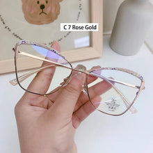 Carica l&#39;immagine nel visualizzatore di Gallery, Optical Prescription Frame Women&#39;s Retro Eyewear Ｎew Fashion Ultra Light Alloy Cat Eye Glasses Anti-blue Light EyeglassesF93019