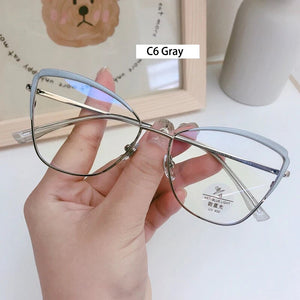 Optical Prescription Frame Women's Retro Eyewear Ｎew Fashion Ultra Light Alloy Cat Eye Glasses Anti-blue Light EyeglassesF93019