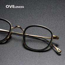 Load image into Gallery viewer, Optical Pure Titanium Retro Glasses Frame Women Men  Vintage eyeglasses frames Myopia Prescription glasses Korean eyewear