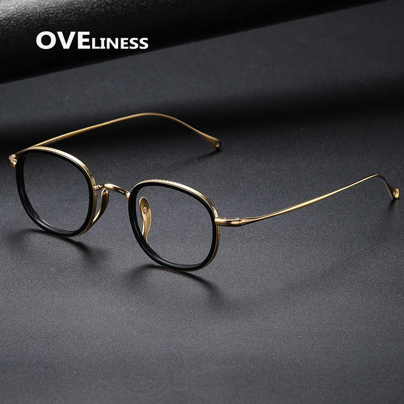 Optically Pure Optical Pure Titanium Retro Glasses Frame Women Men Vintage eyeglasses ...