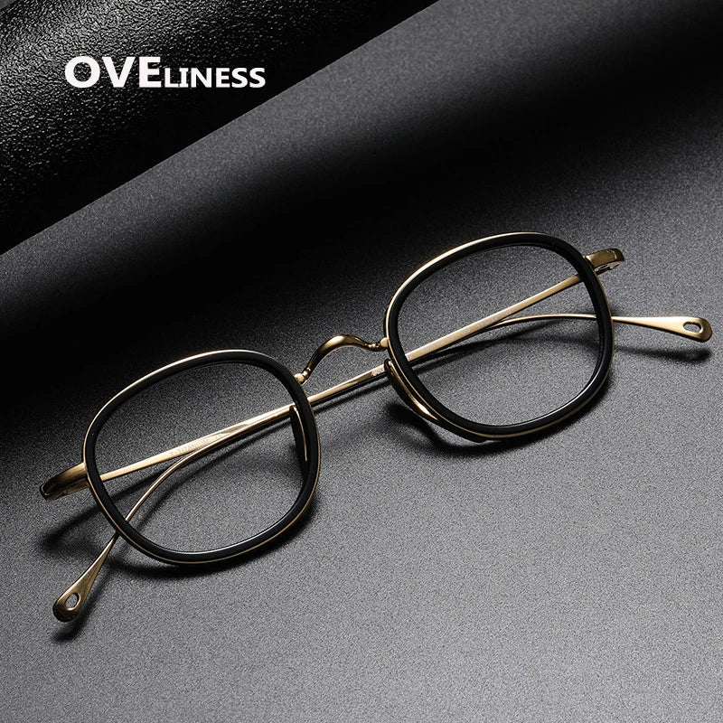 Optical Pure Titanium Retro Glasses Frame Women Men Vintage eyeglasses ...